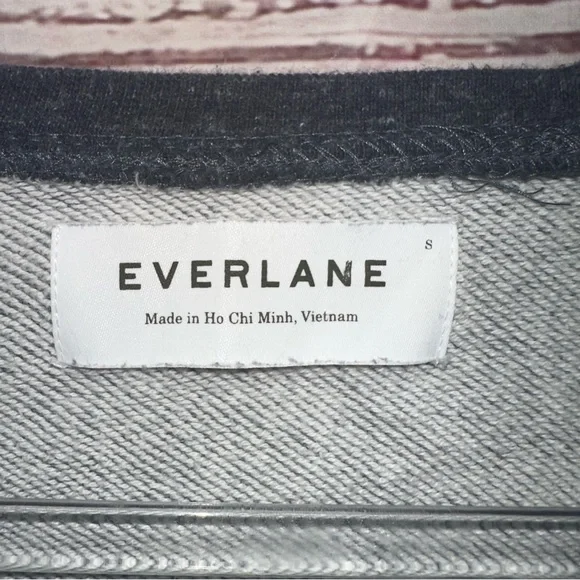 Everlane Heathered Blue-Gray Pullover Crew Sweatshirt Women's Size Small - Picture 3 of 6